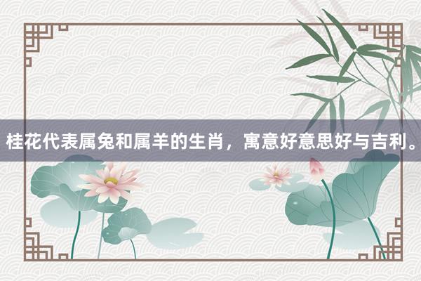 桂花代表属兔和属羊的生肖，寓意好意思好与吉利。