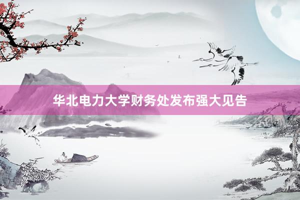 华北电力大学财务处发布强大见告