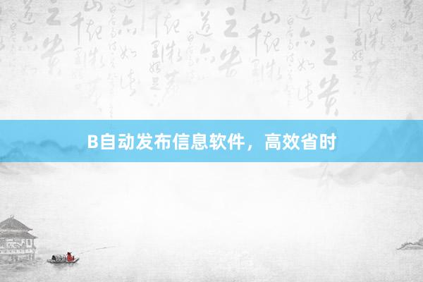 B自动发布信息软件，高效省时